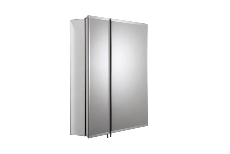 Croydex Newton Double Door Bi-View Aluminium Cabinet, Silver