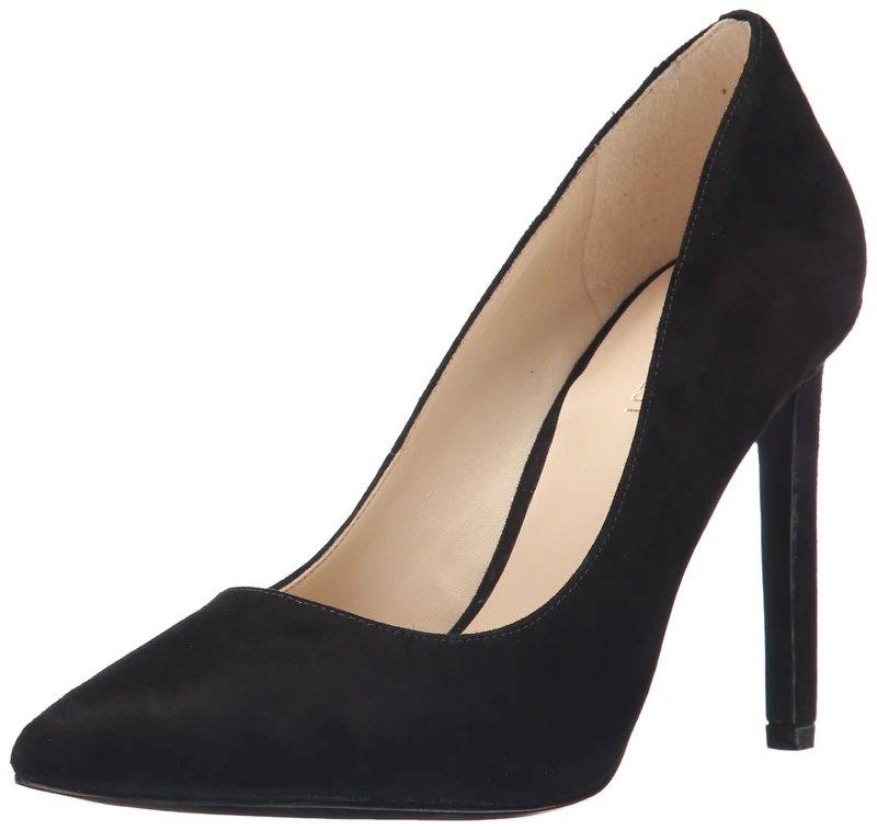 NINE WEST Women's Wntatiana Dress Pump, Black Suede, 6 UK