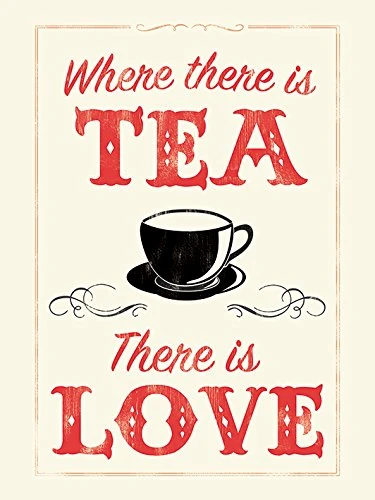 Anthony Peters "Where There is Tea There is Love Canvas Print, Multi-Colour, 60 x 80 cm