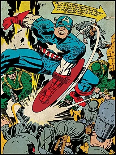 Marvel Captain America Soldiers Canvas Print, Multi-Colour, 60 x 80 cm