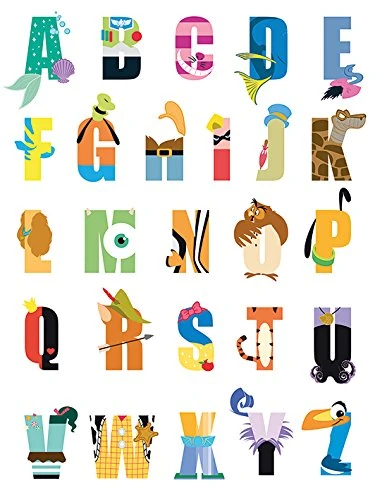 Disney "Alphabet Canvas Print, Multi-Colour, 60 x 80cm - Image 1