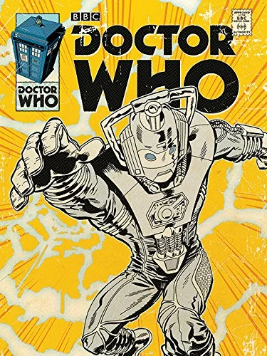 Doctor Who "Cyberman Comic Canvas Print, Multi-Colour, 60 x 80 cm