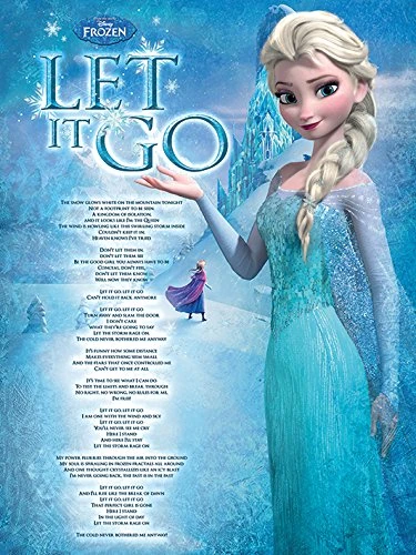 Disney Frozen "Let it Go Canvas Print, Multi-Colour, 60 x 80 cm