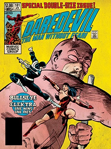 Marvel Pyramid International Daredevil - Bullseye vs Elektra Comics Canvas Print, Multi-Colour, 60 x 80 x 1.3 cm