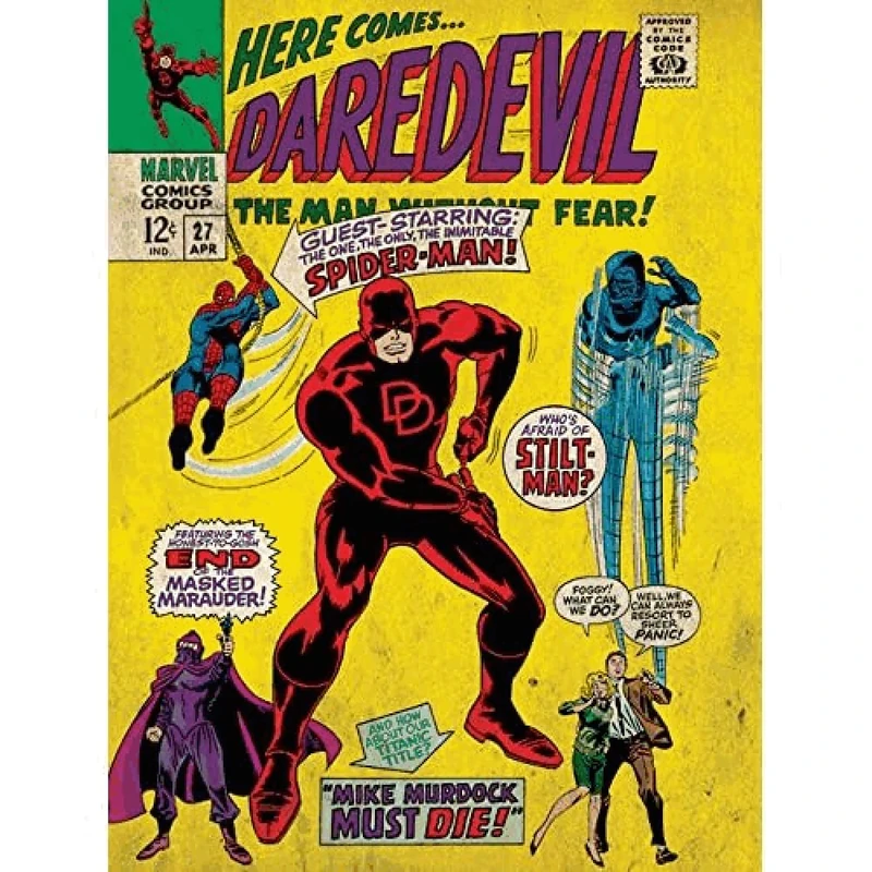 Marvel Comics Here Comes Daredevil Canvas Print, Multi-Colour, 60 x 80 cm