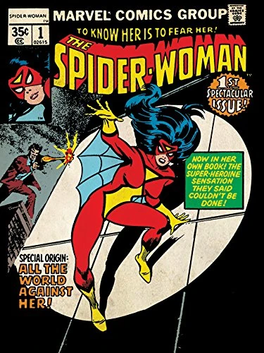 Marvel Spider-Woman First Issue Canvas Print, Multi-Colour, 60 x 80 cm