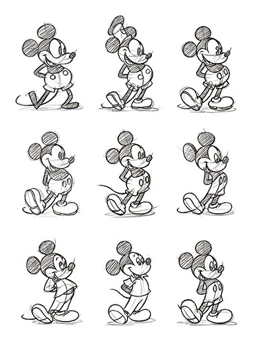 Disney Junior Mickey Mouse Sketched Multi Canvas Print, Multi-Colour, 60 x 80 cm