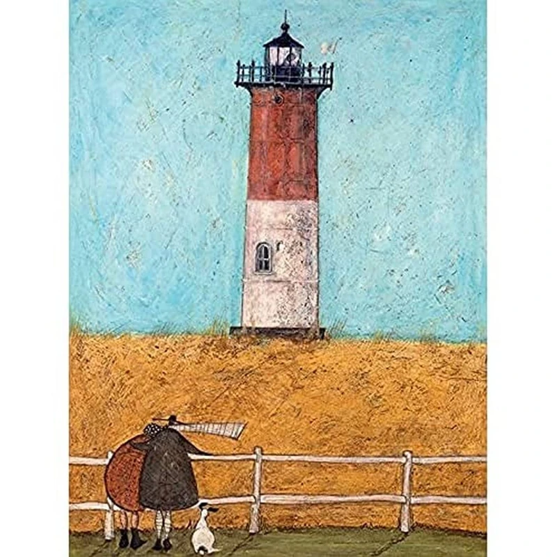 Sam Toft "Feeling The Love At Nauset Light Canvas Print, Cotton, Multi-Colour, 1.80 x 60.00 x 80.00 cm