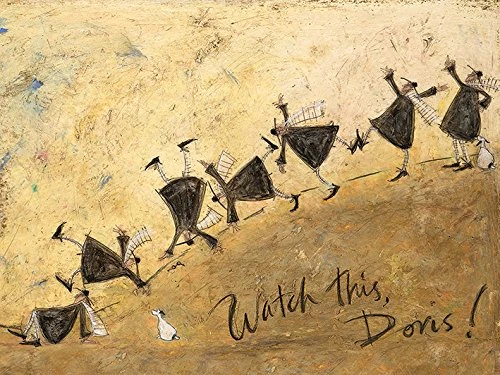Sam Toft "Watch This, Doris! Canvas Print, Cotton, Multi-Colour, 1.80 x 60.00 x 80.00 cm