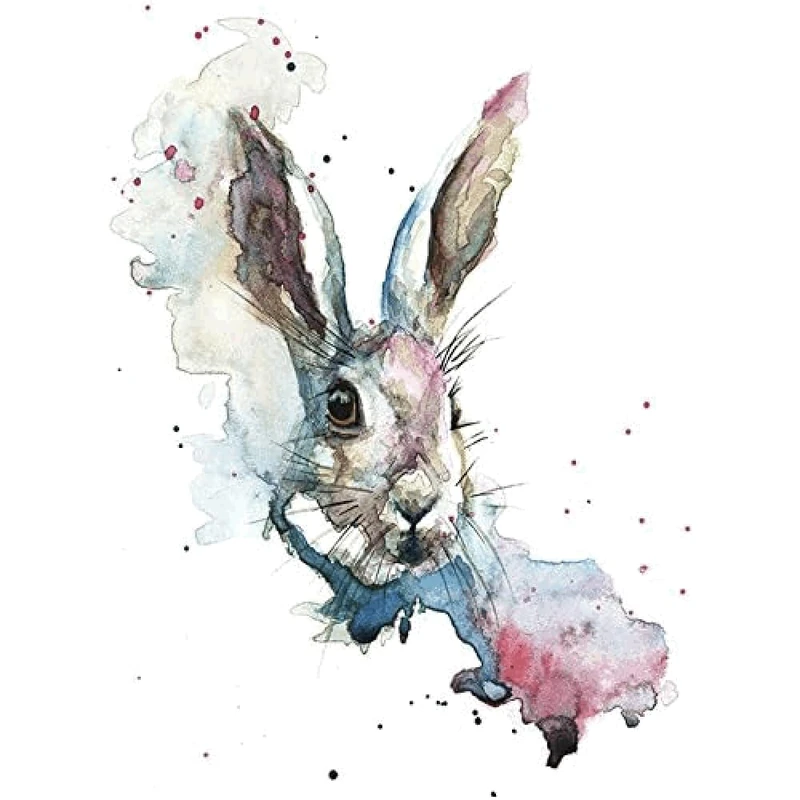 Pyramid International Sarah Stokes March Hare 60x80cm Canvas Print, Multi-Colour - Image 1