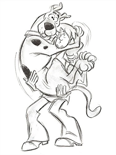Pyramid International "Sketch Scooby Doo Canvas Print, Multi-Colour, 60 x 80 x 1.3 cm - Image 1