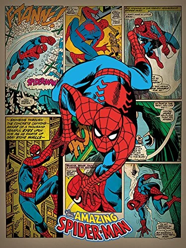 Spider-Man "Retro Canvas Print, Multi-Colour, 60 x 80 cm