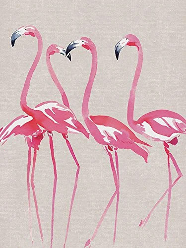 The Art Group "Elegant Flamingos Summer Thornton Canvas Print, Multi-Colour, 60 x 80 x 1.3 cm