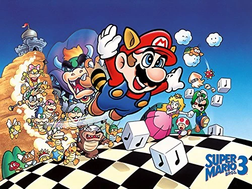 Super Mario Bros 3 "Art Canvas Print, Multi-Colour, 60 x 80 cm