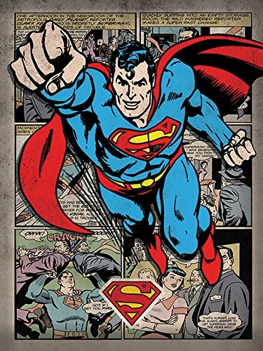 DC Comics Superman 60 X 80 cm "Comic Montage" Canvas Print