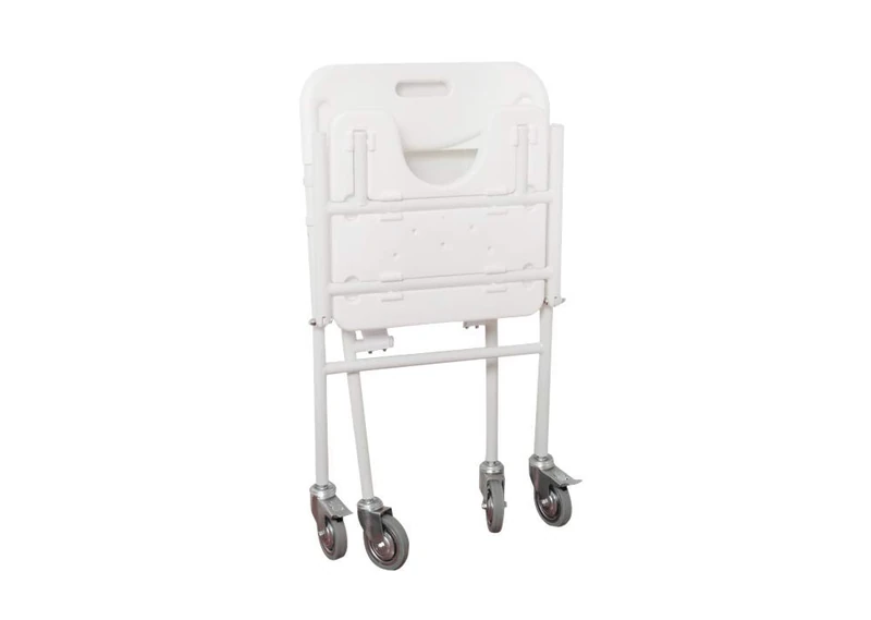 Identités, Tobago Shower Chair with Wheels, Anatomical Comfort Seat, Cutout for Intimate Hygiene, Compact, Easy to Fold, Braked Wheels, Maximum Weight 110 kg, Lightweight