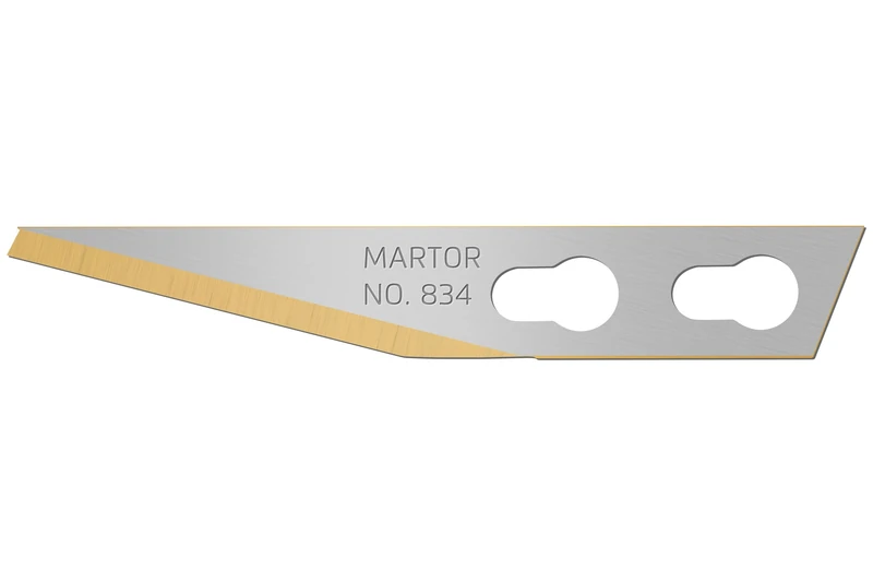MARTOR 100 x Graphic Blade, Replacement Blades Graphic Knife, Craft Knife, Scalpel, 5.7 mm, Sharp, TiN-Coated, No. 834