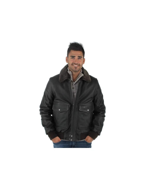 Schott NYC Men's LC5331X Jacket, Brown (Anthracitebrown Anthracitebrown), X-Large
