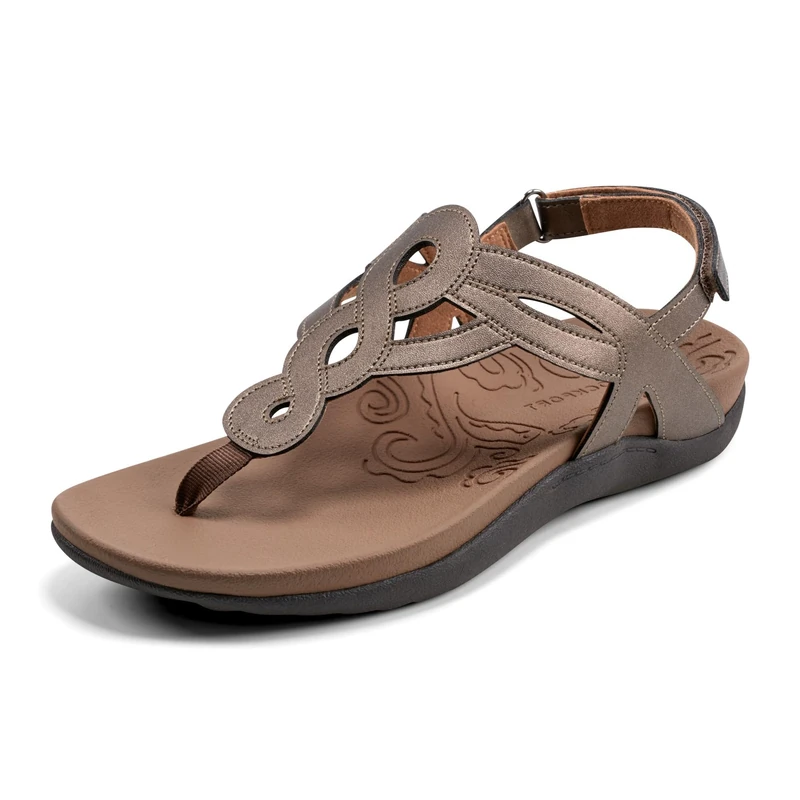 Cobb Hill Rockport Women's Ramona-CH Flat Sandal, Bronze, 7 UK - Image 1