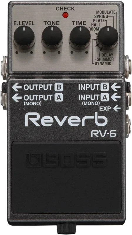 BOSS RV-6 Reverb Guitar Pedal, Eight Sound Modules, Top-Level Reverb Tones with Simple Controls