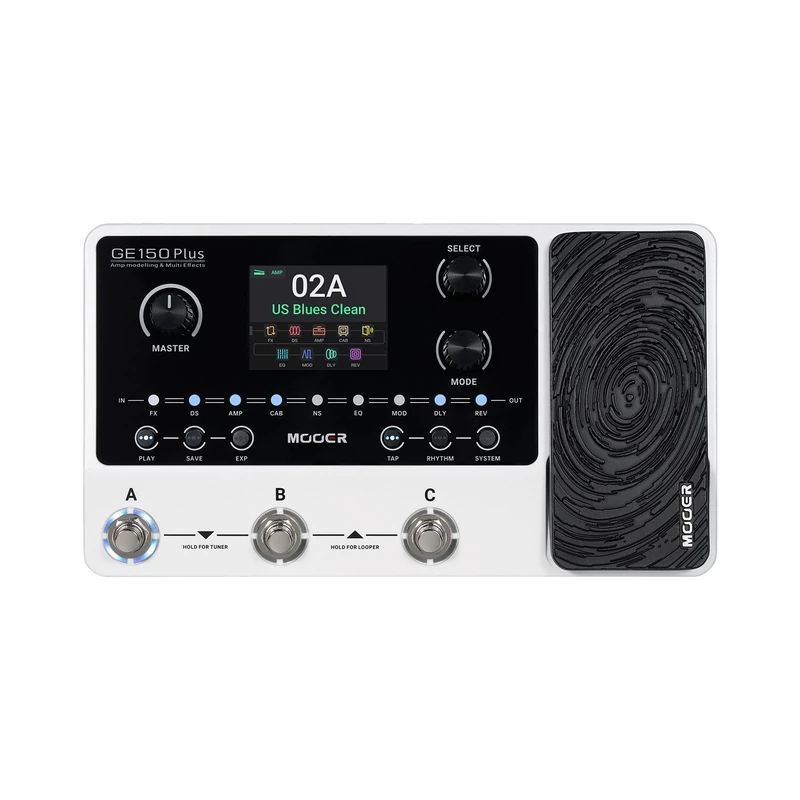 Mooer GE150 Plus Multi Effects Guitar Pedal with 55 Amp Models, 170 Effects, 80 Second Looper, Expression Pedal and USB-C Recording