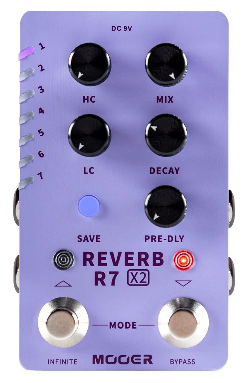 MOOER R7 X2 REVERB STEREO REVERB PEDAL