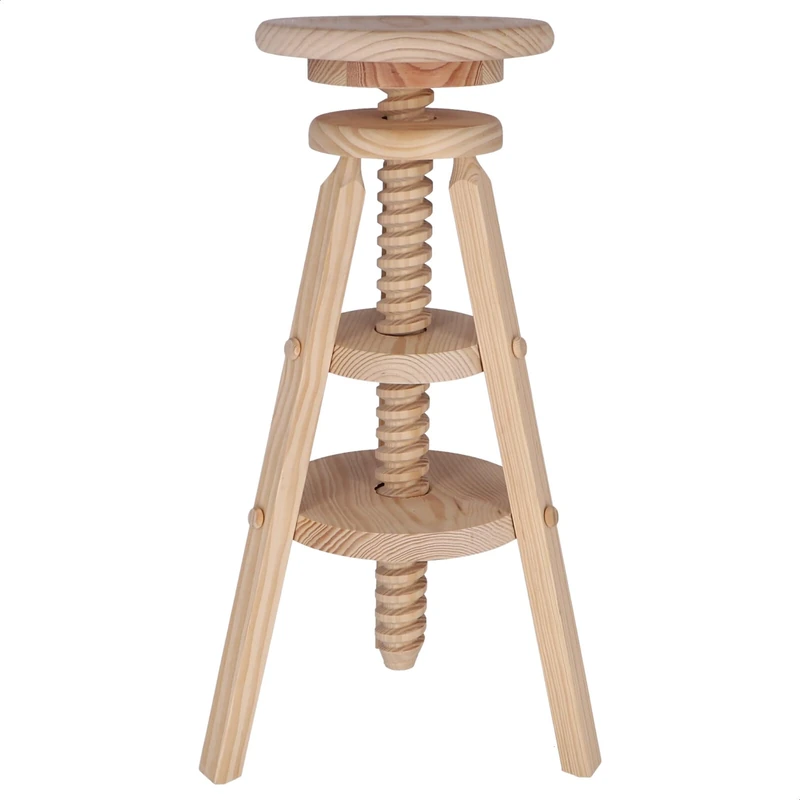 Aranaz High Pine Swivel Stool without Varnish