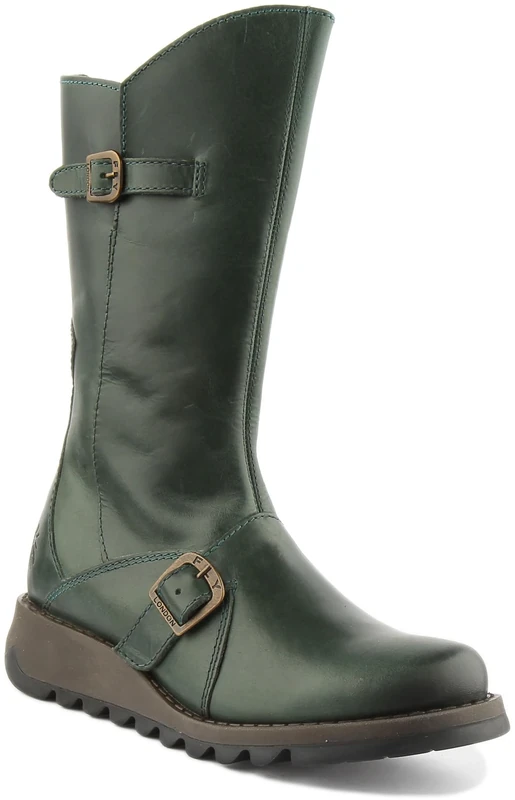 Fly London Women's Mes 2 Buckle Boots, Petrol, 9 UK