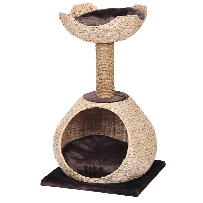 Croci Natural Blossom - Scratching post for adult cats, large and small, scratchable parts in natural materials, with seats, removable cushions, Measure 50x50x87,5 CM - Image 1