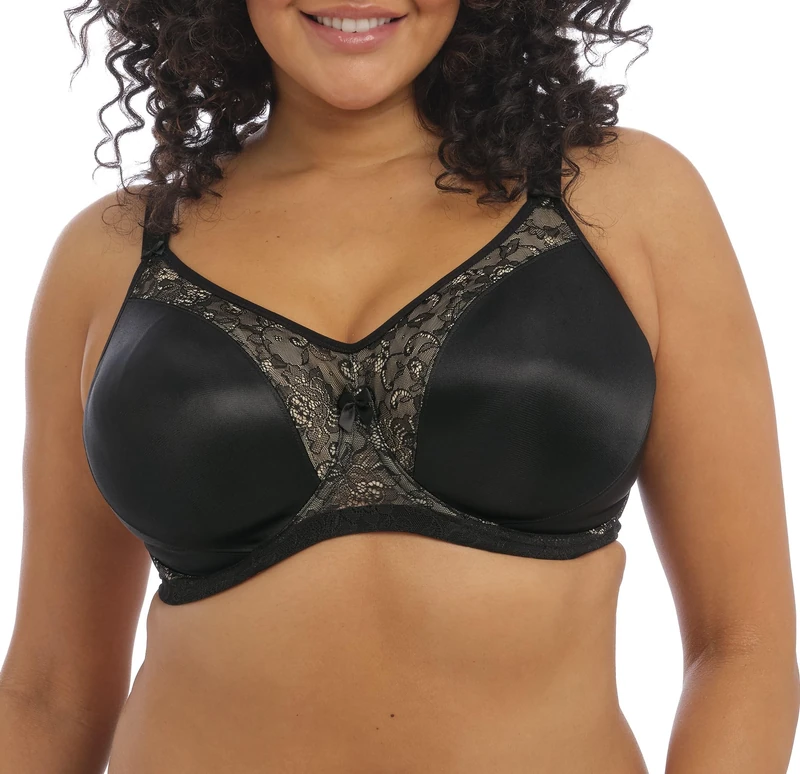 Goddess Women's Plus Size Yvette Seamless Banded Full Coverage Underwired Bra, Black, 36DD