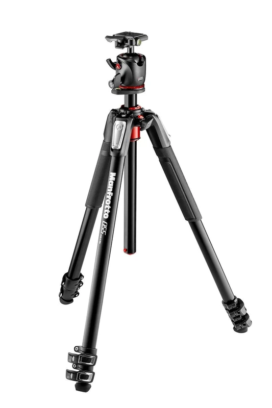 Manfrotto MK055XPRO3BH-Q2 Aluminium Tripod, 3-Section, XPRO Ball Head with 200PL Plate, for Mirrorless and DSLR Cameras, Black