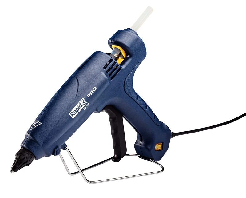 Rapid Hot Glue Gun EG320, 11-12mm Lightweight Glue Gun for Installation, 1000 g/hr Output, 195 °C Self-Regulated Temperature Control, Exchangeable Nozzle, 1.75m Cord (5000714)