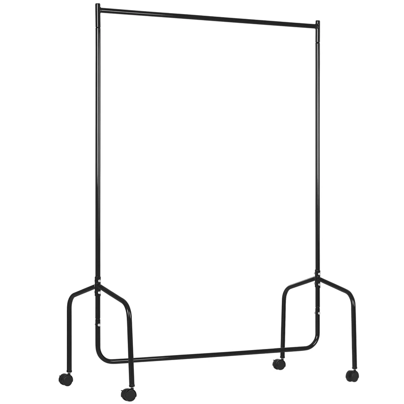 HOMCOM Clothes Rack, Metal, Black, L120 x B60 x H150 cm - Image 1