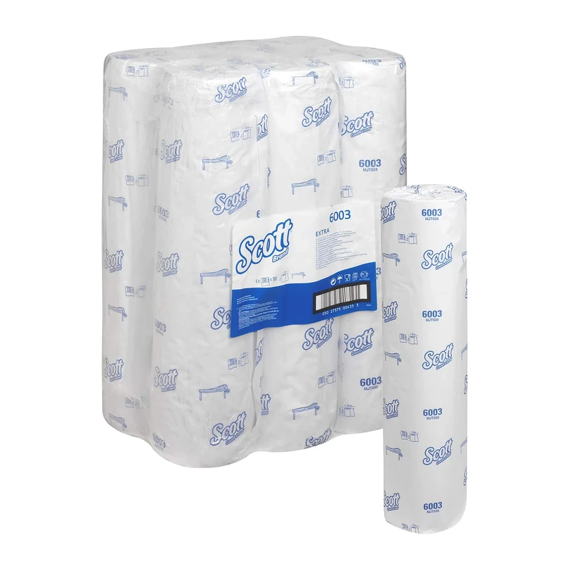 Scott Extra, 6003, Couch Covers (51 cm wide), 2 Ply, White, 6 rolls x 130 sheets