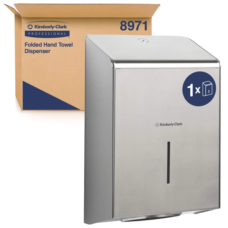 Kimberly-Clark Professional, 8971, Hand Towel Dispenser, Stainless Steel, 1 x 1 Dispenser