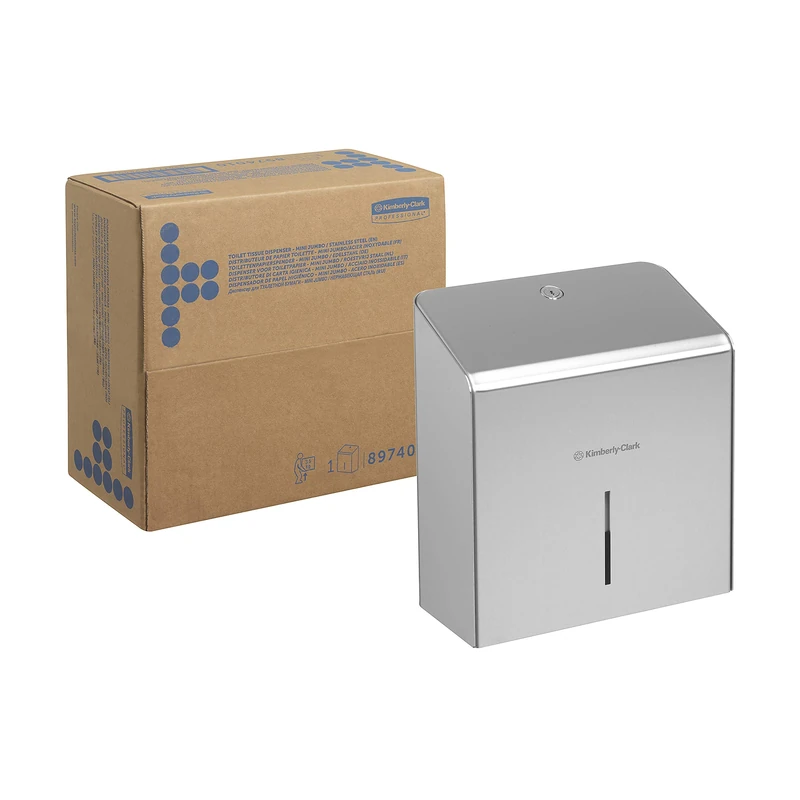 Kimberly-Clark Professional, 8974, Rolled Toilet Tissue Dispenser, Stainless Steel, 1 x 1 Dispenser