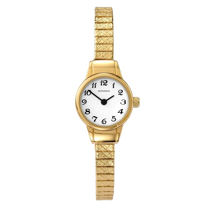 Sekonda Women's Quartz Watch with White Dial Analogue Display and Gold Stainless Steel Bracelet 4474.27