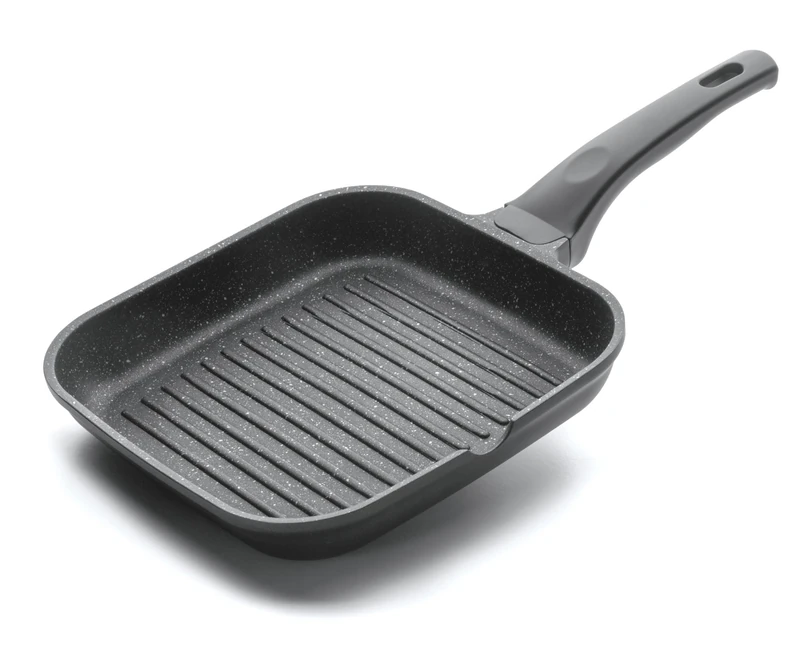 Lacor Square Grill Eco-Stone, Cast Aluminium, Black, 28 x 28 cm