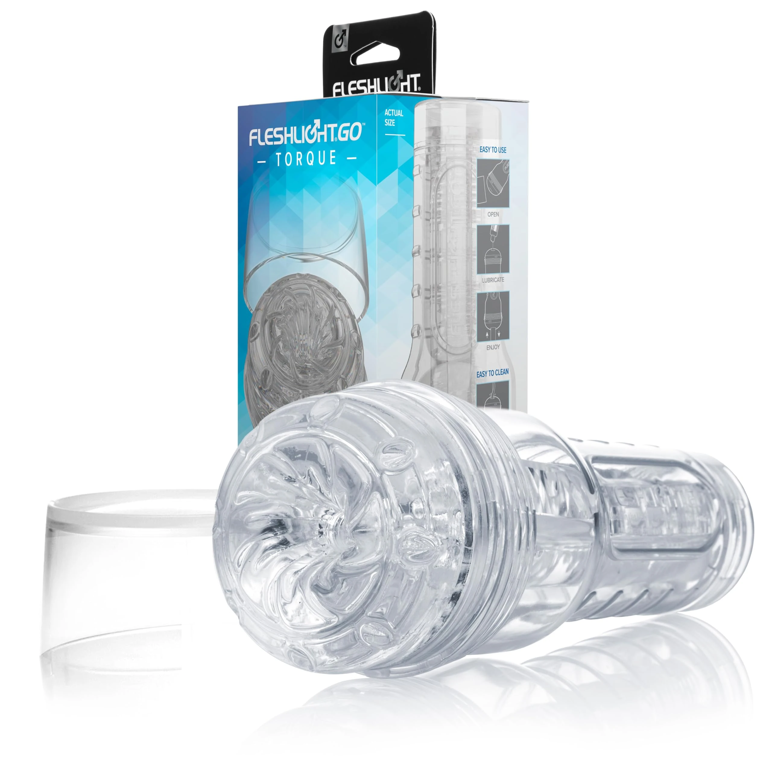 Fleshlight Torque Ice Go Masturbator; Made of Realistic Superskin Material, Leader in Adult Mens Toys and Sex Toys for Men