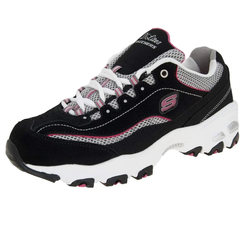Skechers Women's D'lites biggest Fan Fashion Sneaker, Black Bkwp, 8.5 UK X-Wide