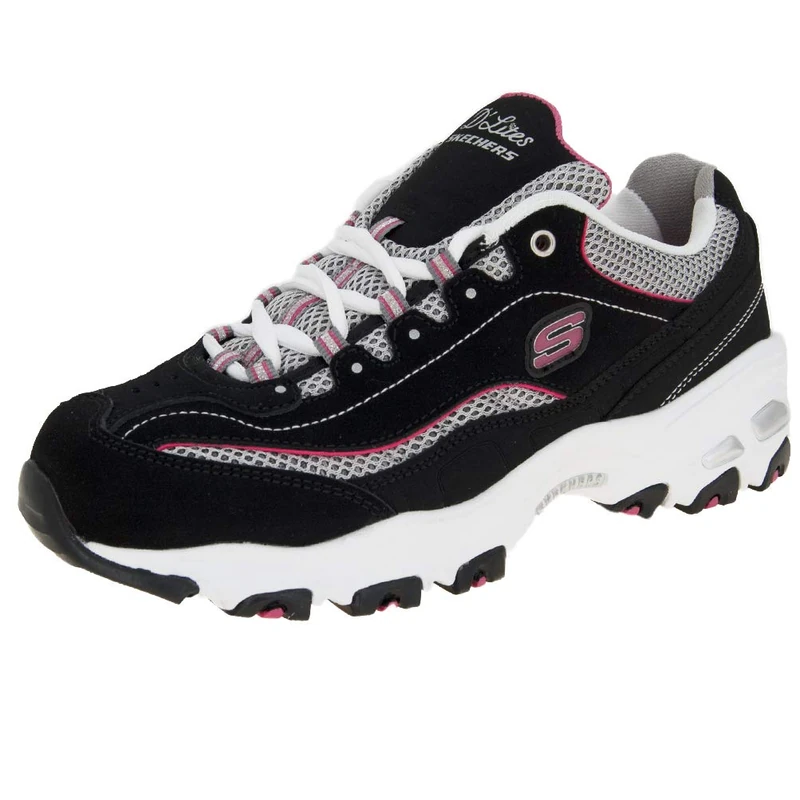 Skechers Women D'lites-Life Saver Low-Top Sneakers, Black (Bkwp), 6 UK 39 EU - Image 1