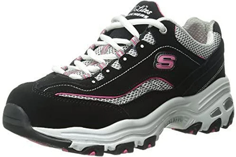 Skechers Women's D'lites biggest Fan Fashion Sneaker, Black Bkwp, 7 UK