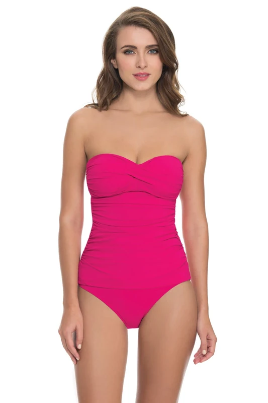 Profile by Gottex Women's Tutti Frutti Bandeau Tankini Top - Pink -