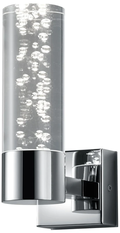 Trio Leuchten Bolsa 282410106 LED Bathroom Wall Light Chrome Acrylic Clear with Bubbles 3.2 Watt
