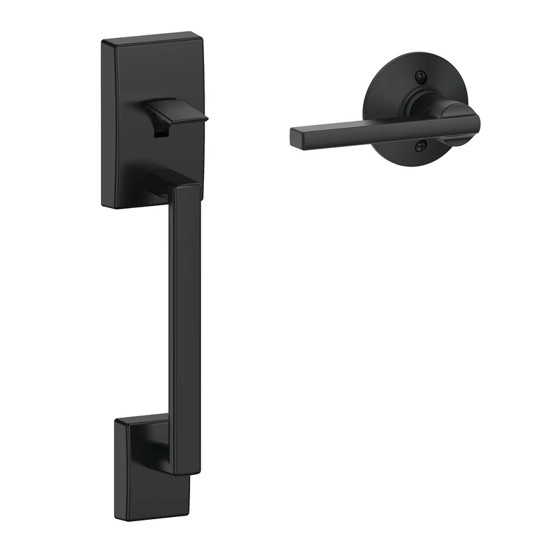 SCHLAGE Century Front Entry Handle and Latitude Interior Lever with Century Trim (Matte Black) FE285 CEN 622 LAT CEN Lock Company