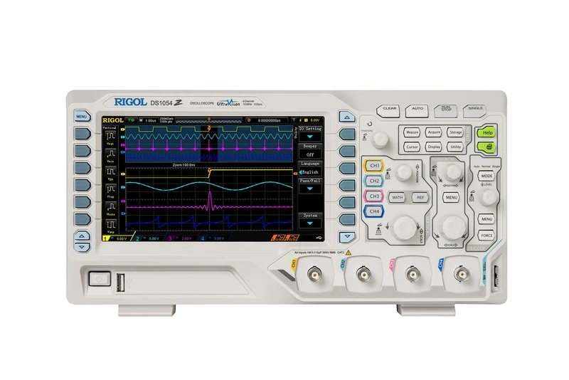 RIGOL DS1054Z 50MHz OSCILLOSCOPE Unlocked 4 Channels up tp 1GS/s 7 In" WVGA 12Mpts Memory Digital Oscilloscope 30,000wfm - Image 1