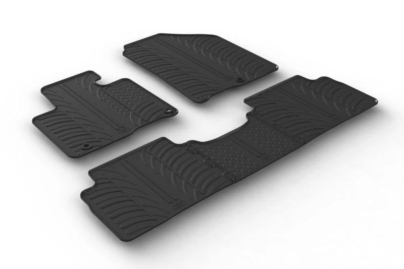 Gledring Rubber car mats set LHD compatible with Kia Sorento III (UM) 2015-2020 (T profile 5-pieces + mounting clips)