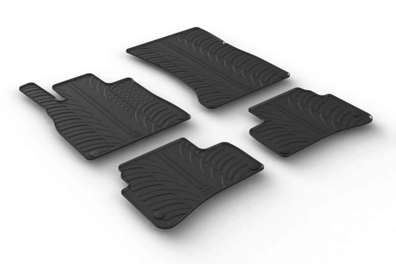 Gledring Rubber car mats set LHD compatible with Mercedes S-Class W222 9/2013-8/2020 (T profile 4-pieces + mounting clips)