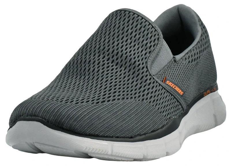 Skechers Men's Equalizer Double Play Fitness Shoes, Grey Charcoal Orange, 10.5 UK