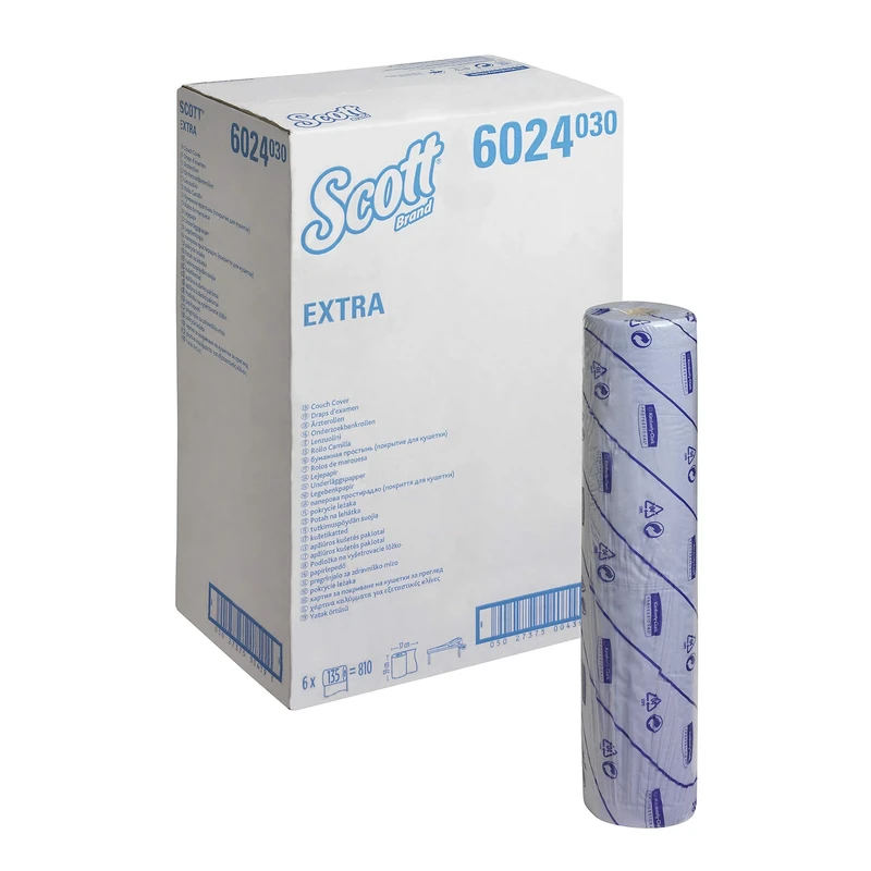 Scott Extra, 6024, Couch Cover (59 cm wide), 2 Ply, Blue, 6 rolls x 135 sheets